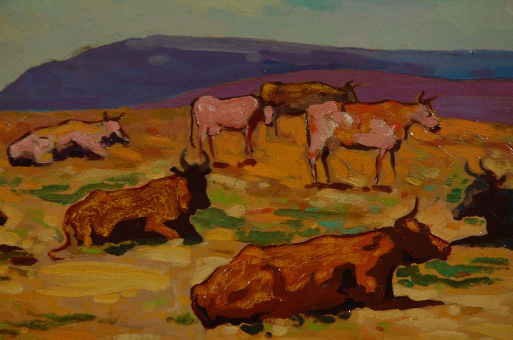 John Christopher Smith oil painting on board landscape For Sale at