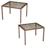 Iron Tables with 19th C Wrought Iron Grille Tops