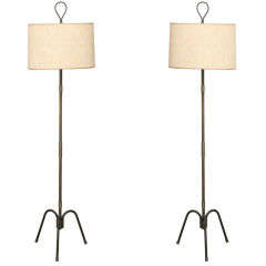 Pair of Floor Lamps by Jacques Adnet.