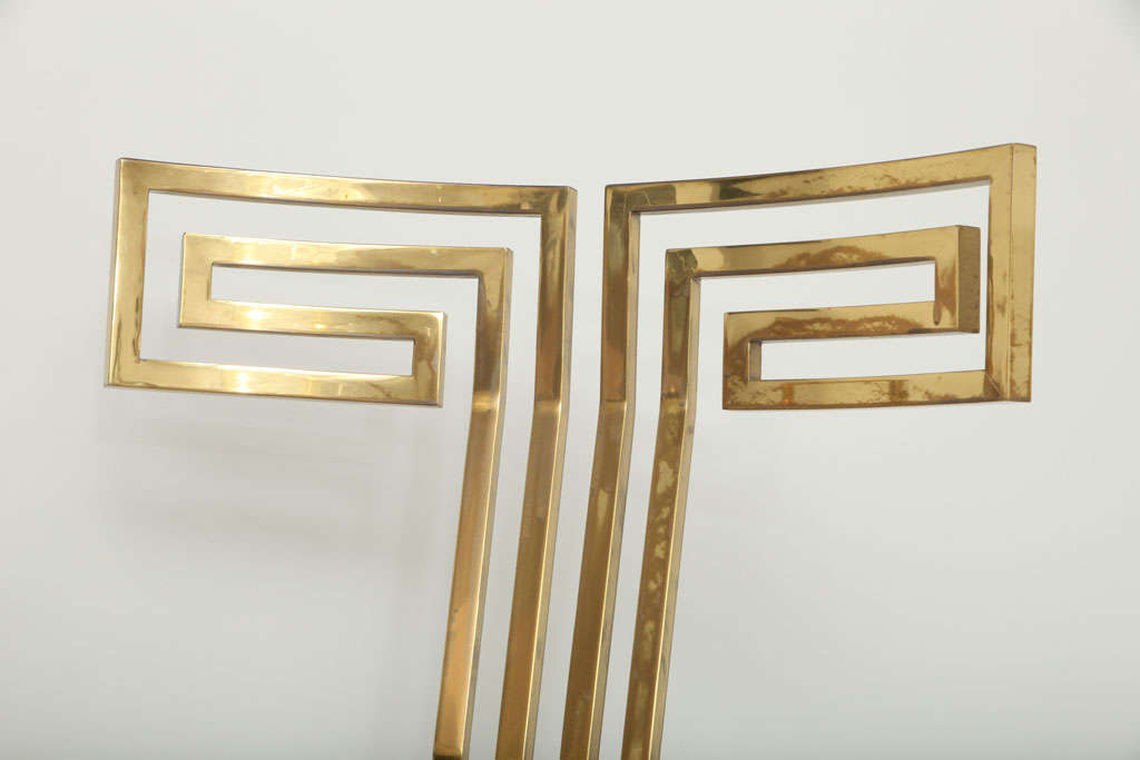 Late 20th Century Spectacular Pair of Brass Klismos Chairs.