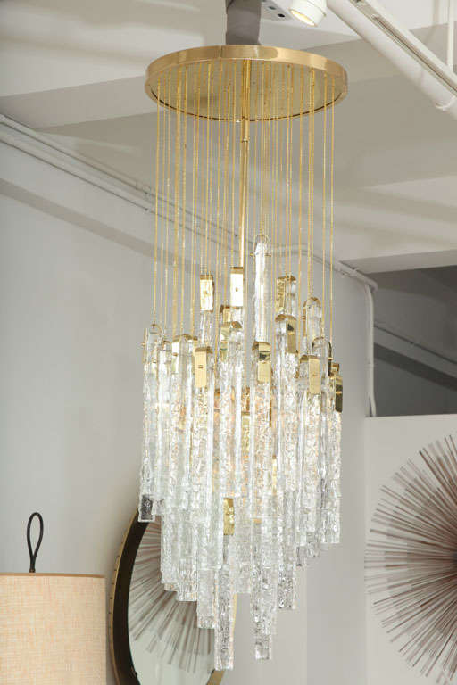 Mid-20th Century Magnificient Pair of Italian Glass Chandelier.