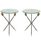 Pair of  NeoClassical Arrow Tripod Side Tables.