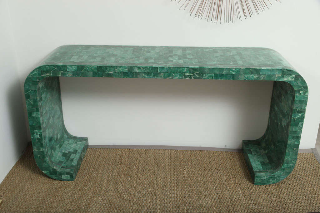 stone waterfall console table