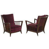Elegant Pair of Italian Lounge Chairs Attributed to Paolo Buffa