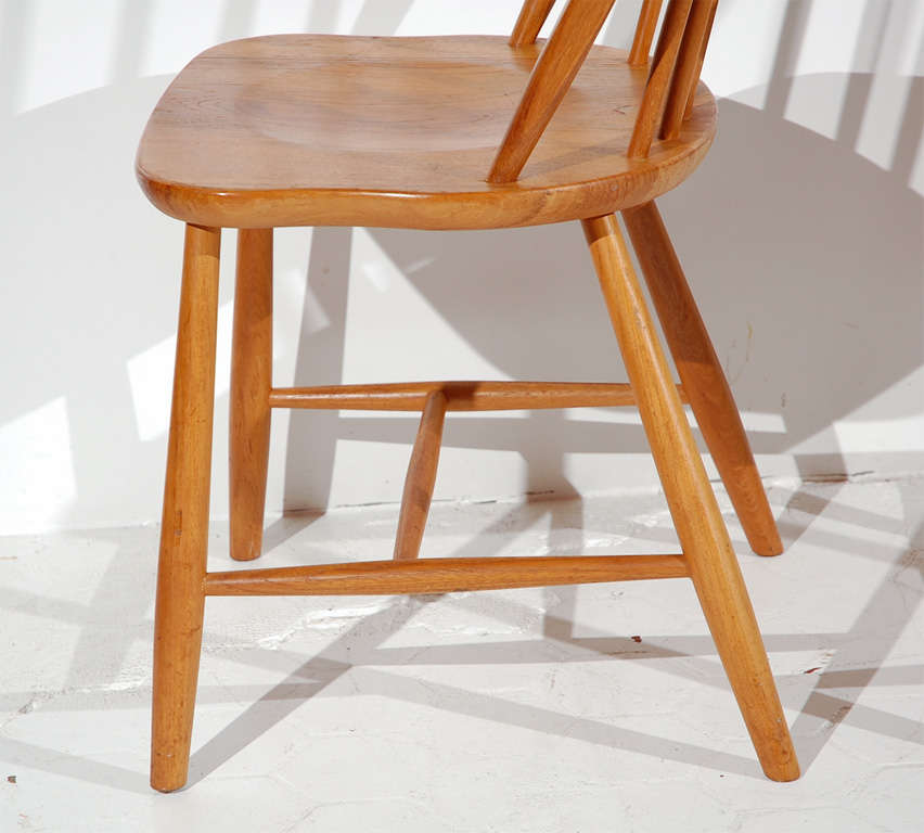 Oak Set of Six Windsor Dining Chairs