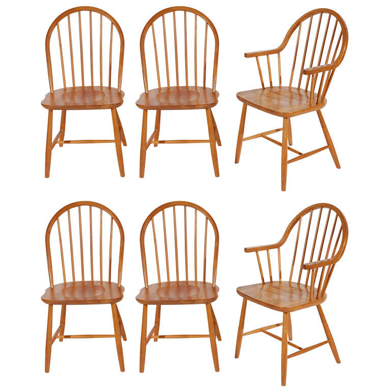 Set of Six Windsor Dining Chairs