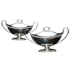 Pair of George III Sterling Covered Sauce Tureens