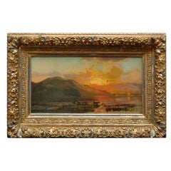 Sunset Landcape On The Hudson River by Arthur Parton