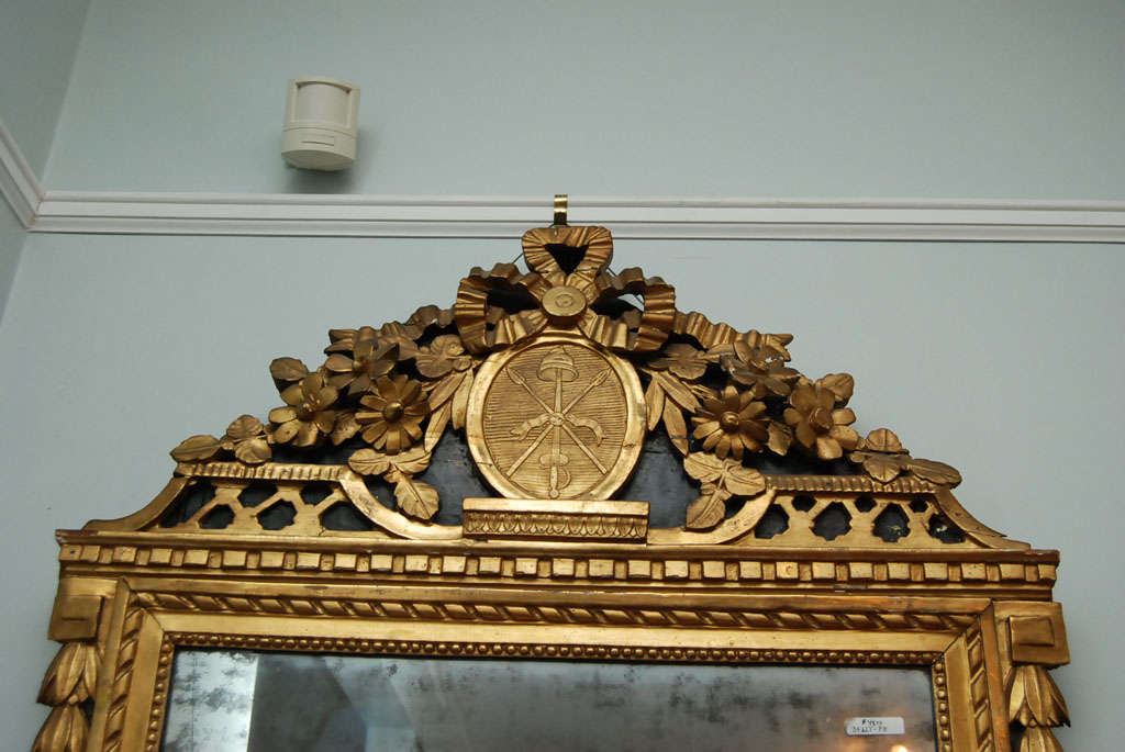 Wood Early 19th Century Gilt French Mirror With Liberty Cap Carving