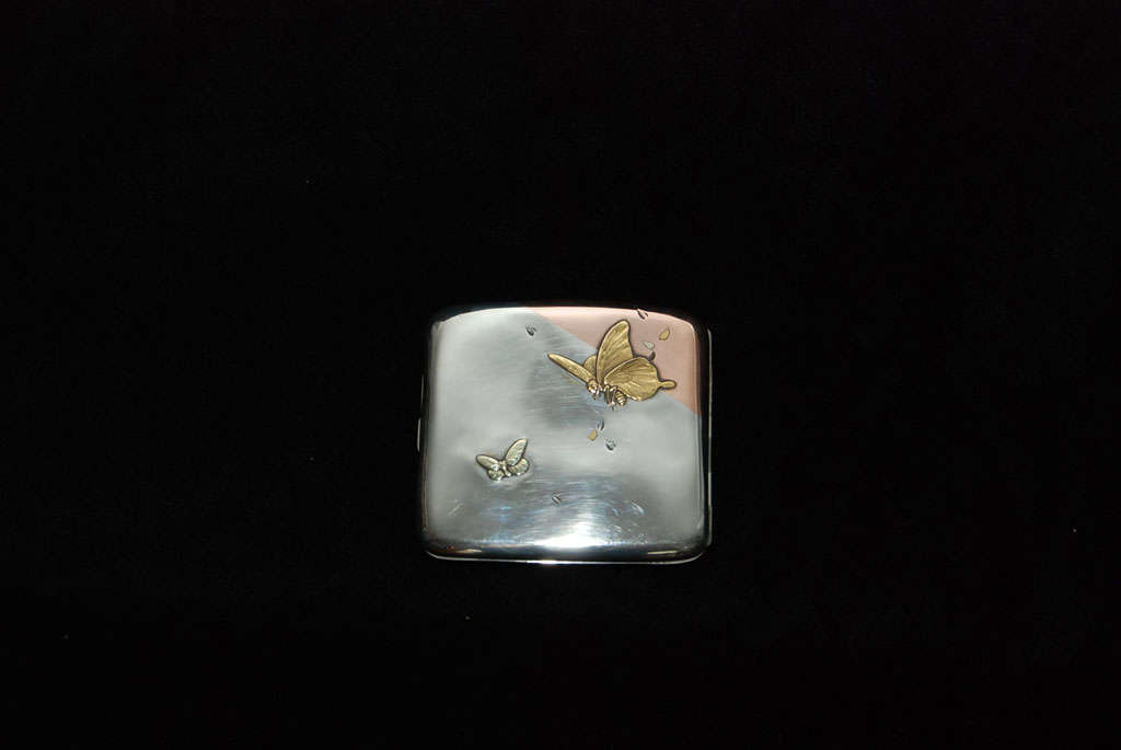 Japanese Silver and Mixed Metals Cigarette Case