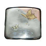 Japanese Silver and Mixed Metals Cigarette Case
