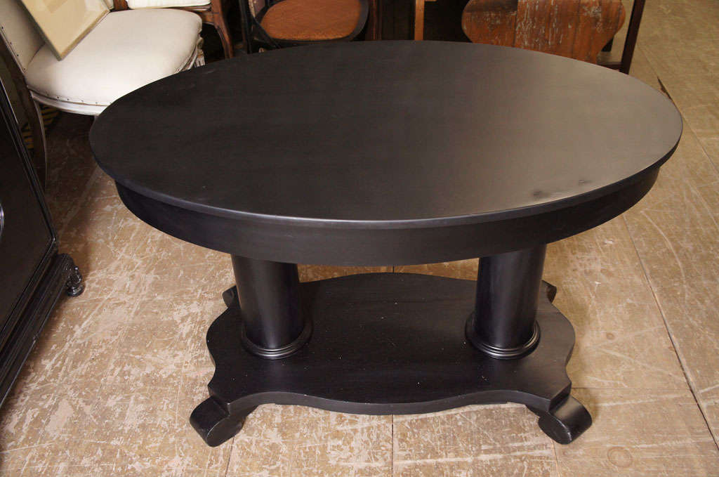 Wood Ebonized Oval Empire Style Table