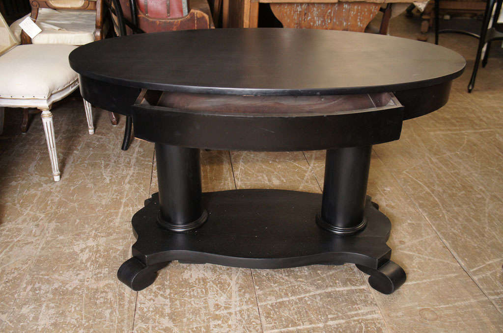 Ebonized Oval Empire Style Table 1