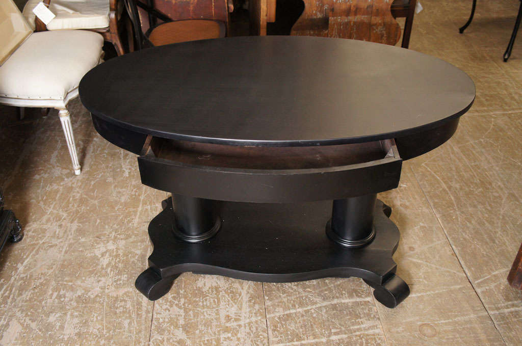 Ebonized Oval Empire Style Table 2