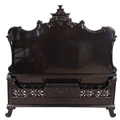 Chinese Chippendale Style Lacquered Bedstead