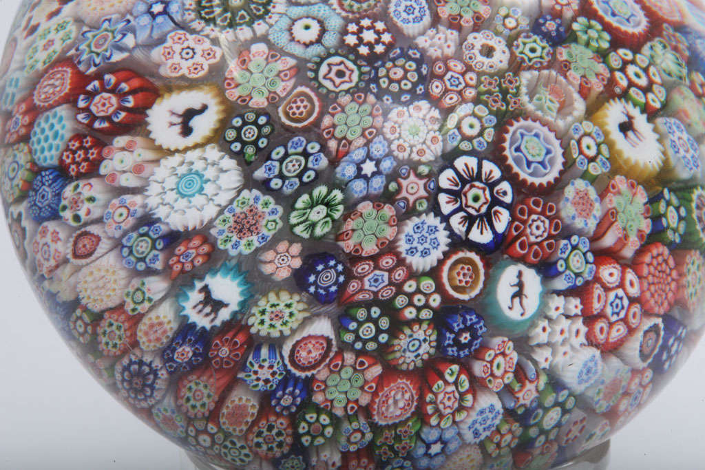 Rare Antique Baccarat Magnum Close-Packed Millefiori Paperweight In Excellent Condition In New York, NY