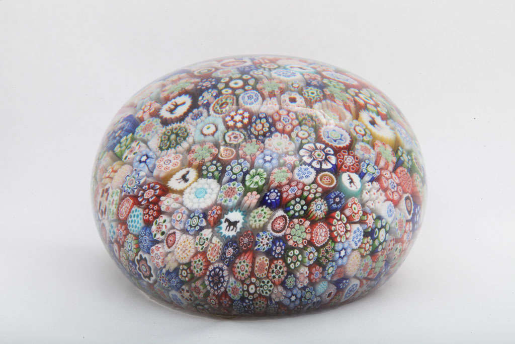 19th Century Rare Antique Baccarat Magnum Close-Packed Millefiori Paperweight