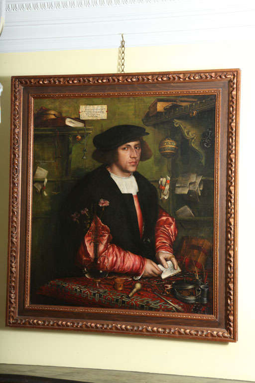 Canvas Oil Painting After Hans Holbein, circa 1890 For Sale