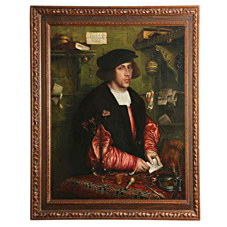 Oil Painting After Hans Holbein, circa 1890 For Sale
