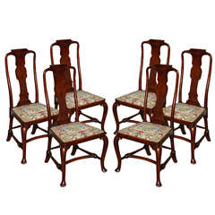 Six Antique Queen/Anne George I Side Chairs, English c.1720