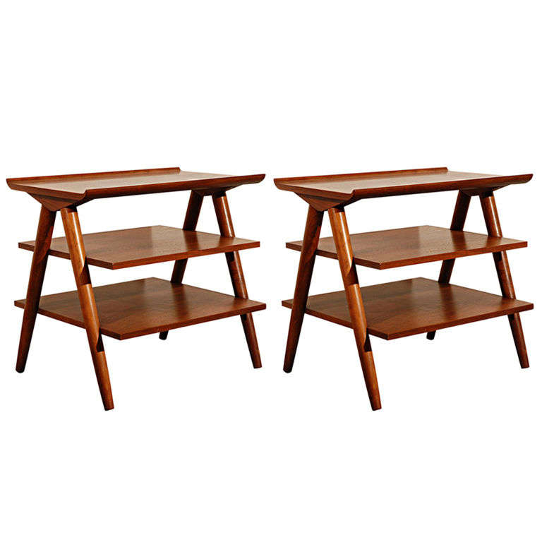 Pair of 3-Tier Side Tables by American of Martinsville