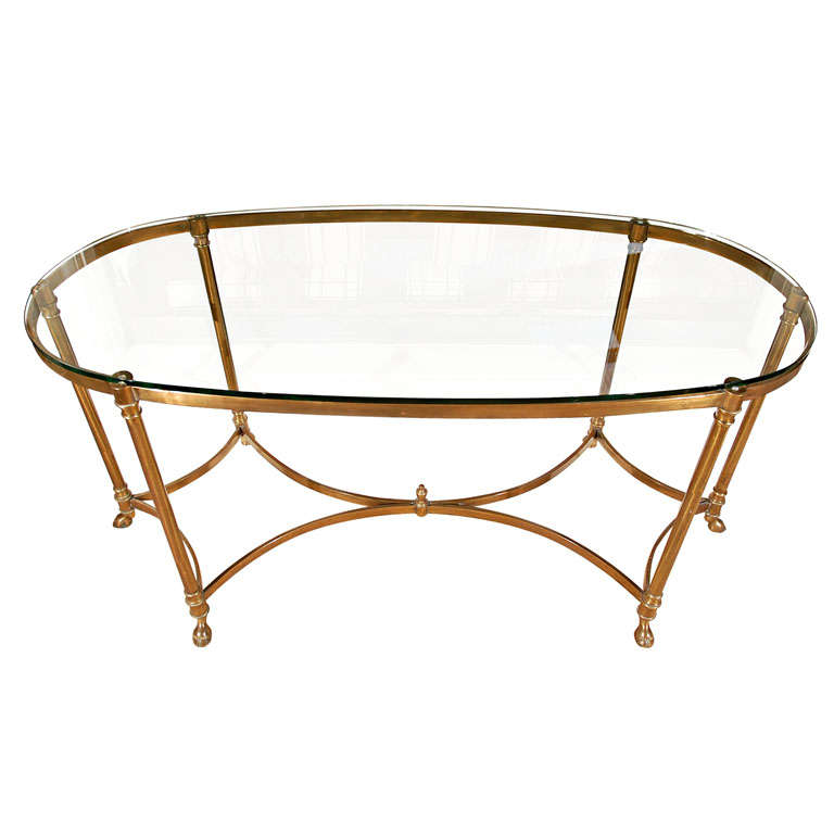 Brass Console Table With Hoofed Feet at 1stDibs