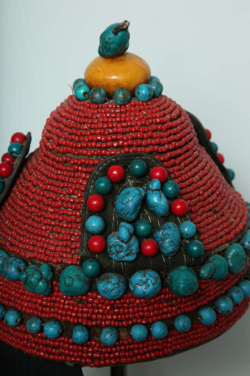 Turquoise Lavishly Decorated Coral and Turqoise Nugget Headresses