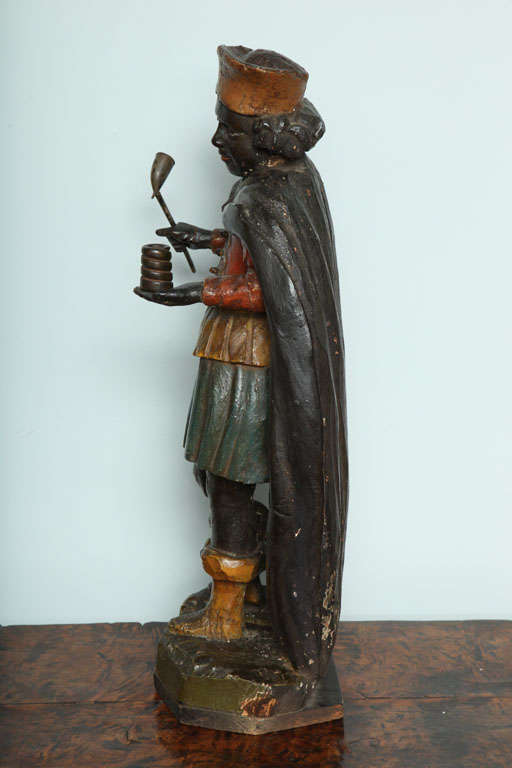Folk Art 18th Century Polychromed Tobacco Figure