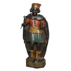 Antique 18th Century Polychromed Tobacco Figure