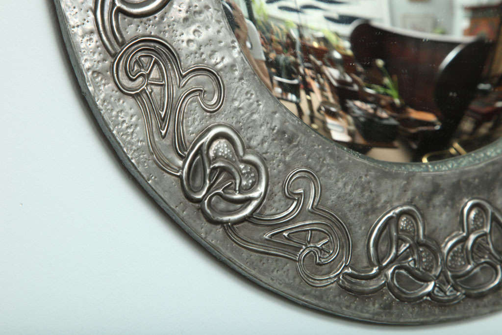 round pewter mirror