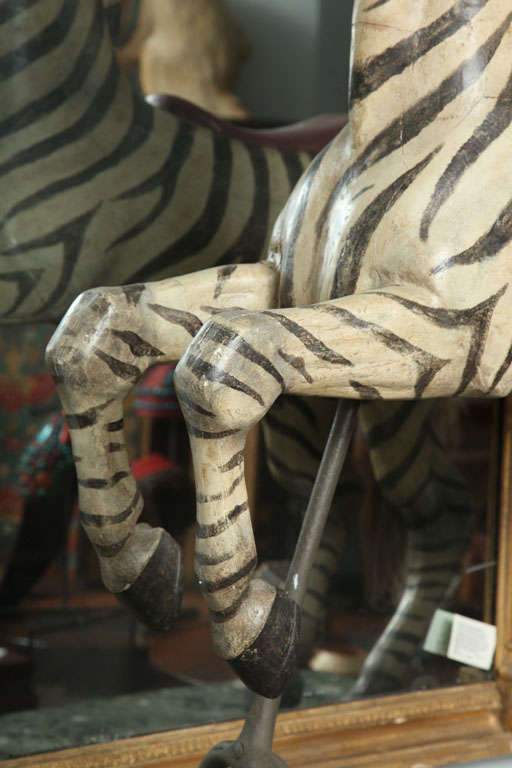 Wood Exceptional Exotic Carousel Zebra by Karl Muller