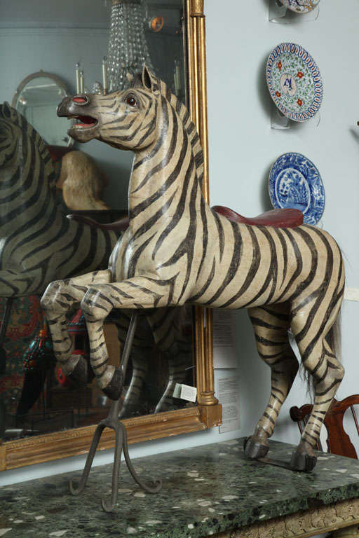 Exceptional Exotic Carousel Zebra by Karl Muller In Excellent Condition In Greenwich, CT