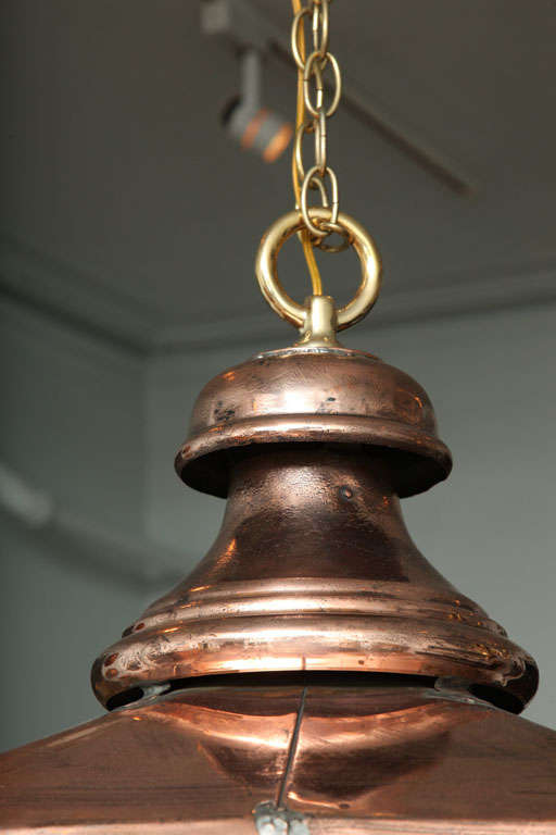 19th Century A Near Pair of Brass Hanging Lanterns
