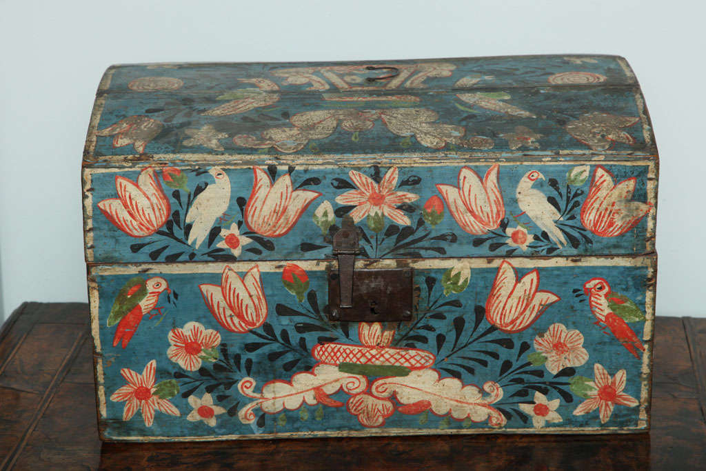 French Early 19th Century Painted Box