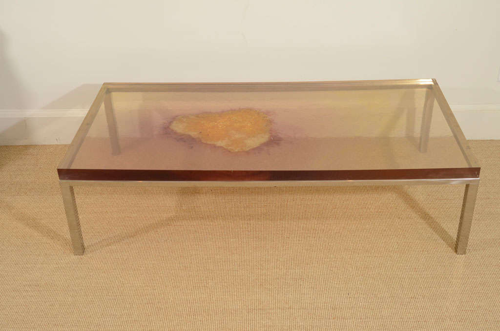 A Marie-Claude de Fougieres Resin and Metal Coffee Table. 6