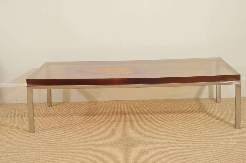 A Marie-Claude de Fougieres Resin and Metal Coffee Table. 4
