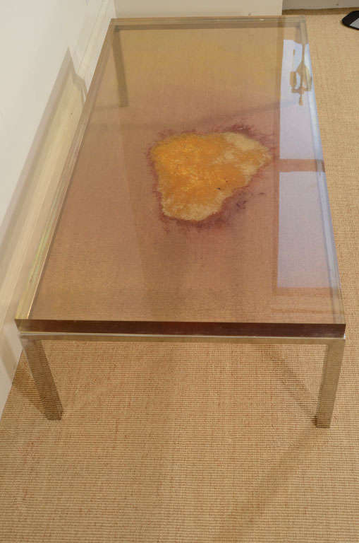 A Marie-Claude de Fougieres Resin and Metal Coffee Table. 5