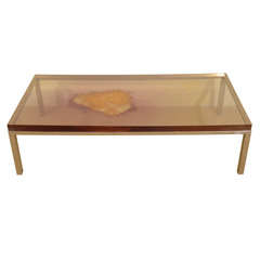 A Marie-Claude de Fougieres Resin and Metal Coffee Table.