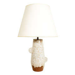 An Accolay Vallauris Two Handled Pottery Table Lamp Base.
