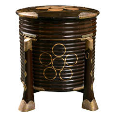 Japanese Black Lacquer Hat Box 3