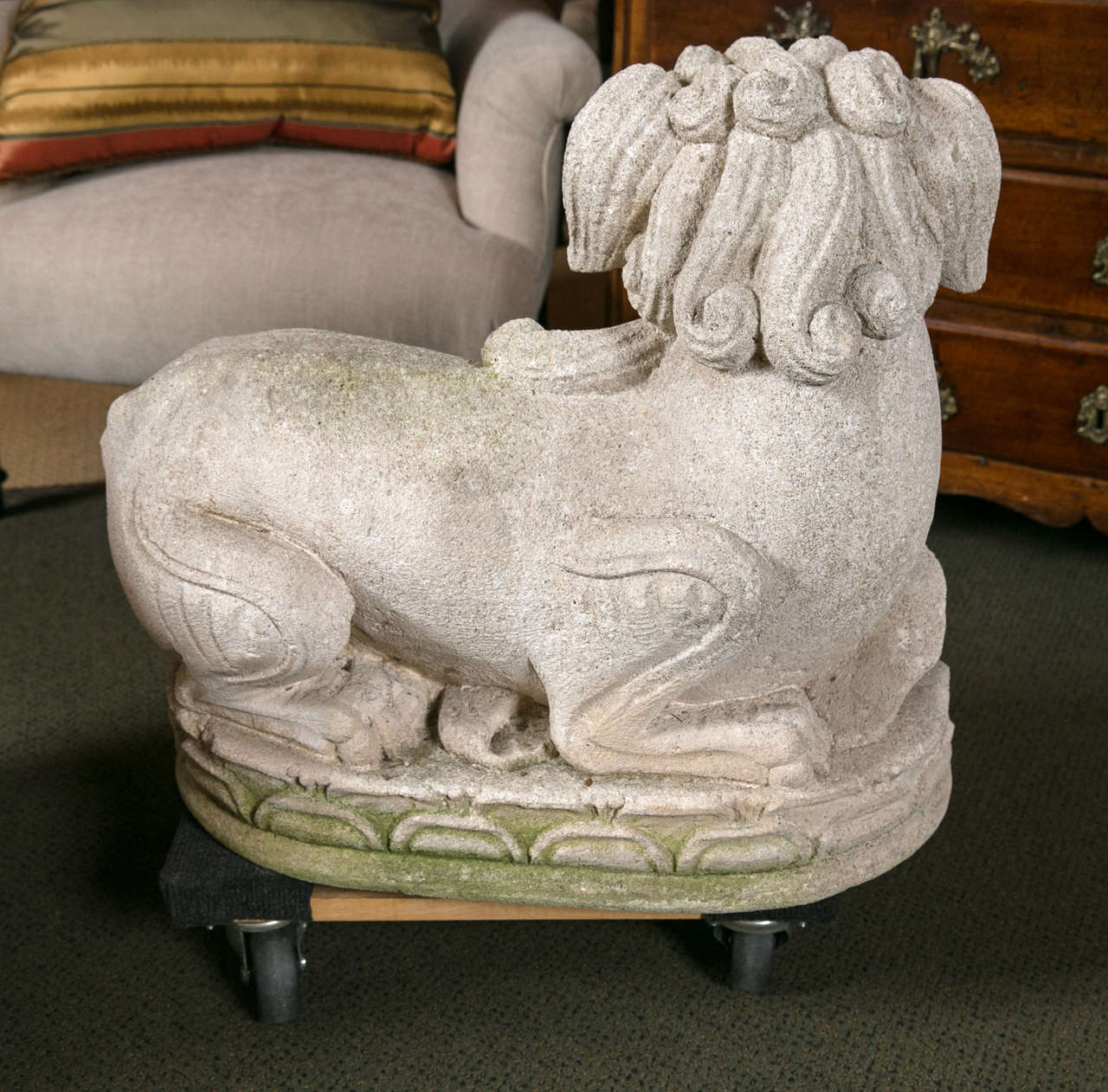 Carved Stone Foo Dogs For Sale 2