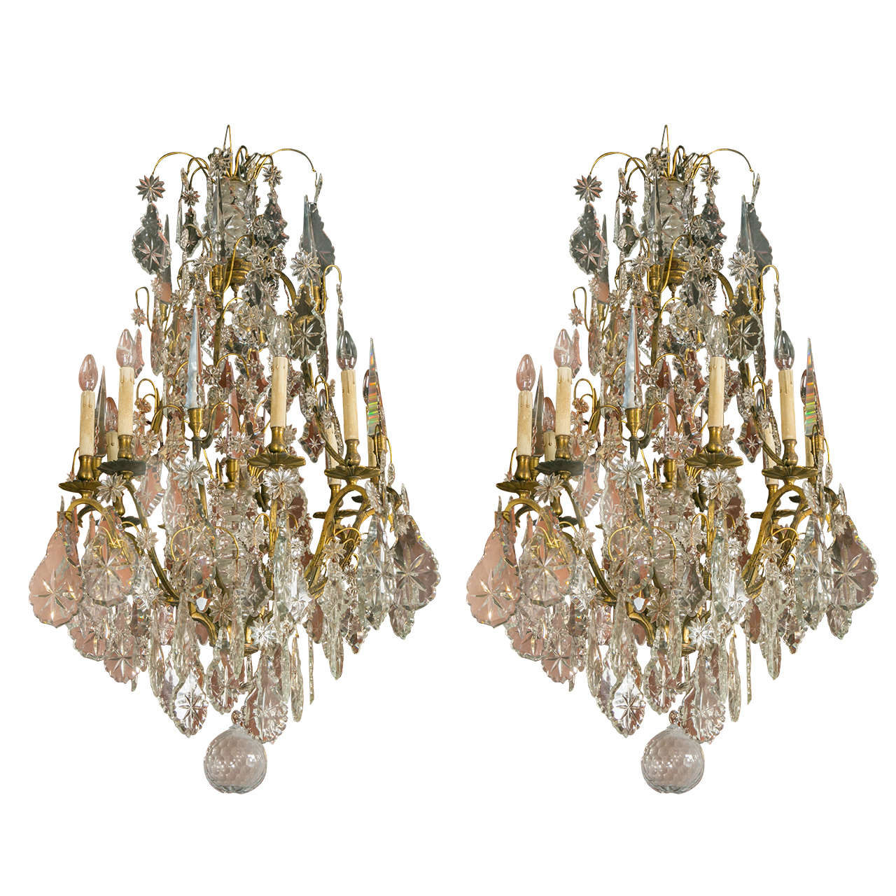 Pair of French Chandeliers 19th Century Louis XV Style