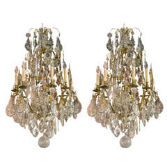 Antique Pair of French Chandeliers 19th Century Louis XV Style