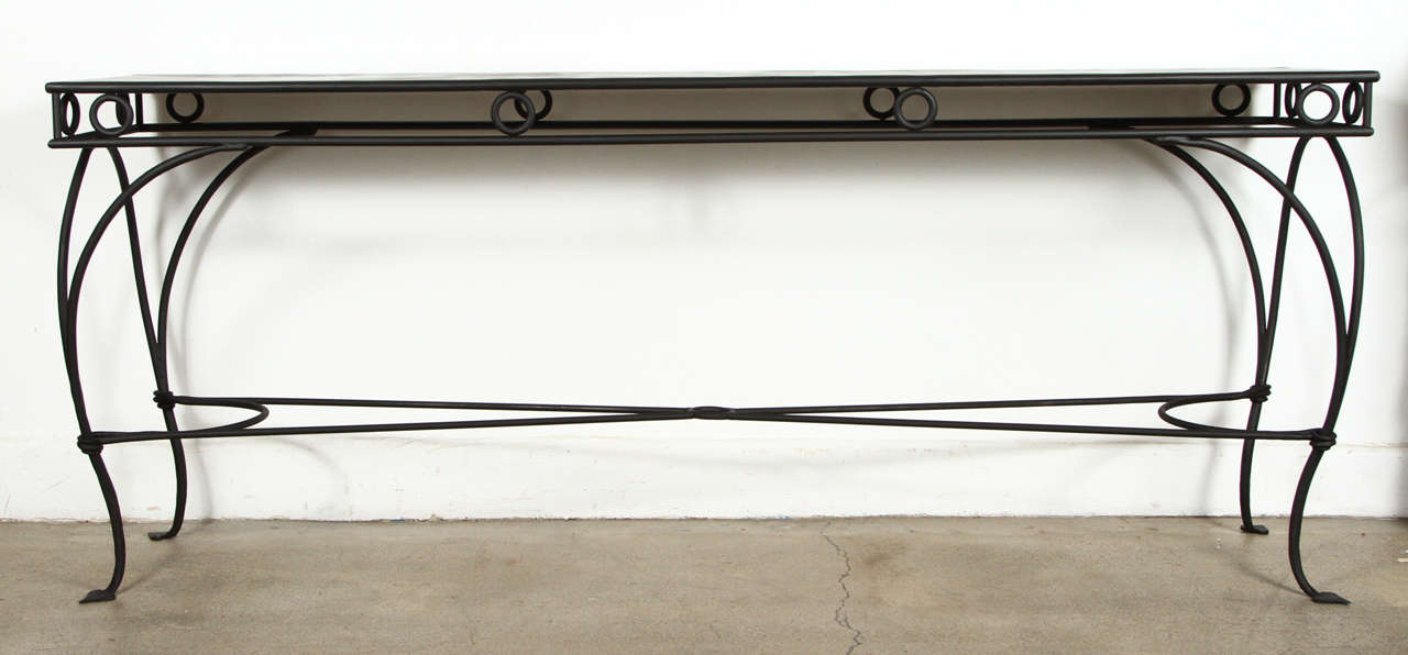 Wrought Iron Moroccan style Console or Sofa Table In Excellent Condition In North Hollywood, CA