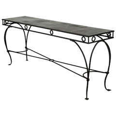 Vintage Wrought Iron Moroccan style Console or Sofa Table