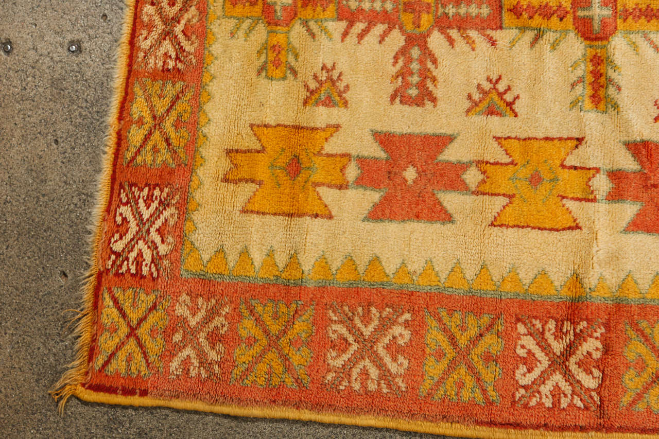 Hand-Woven 1960s Authentic Moroccan Vintage Tribal Rug For Sale