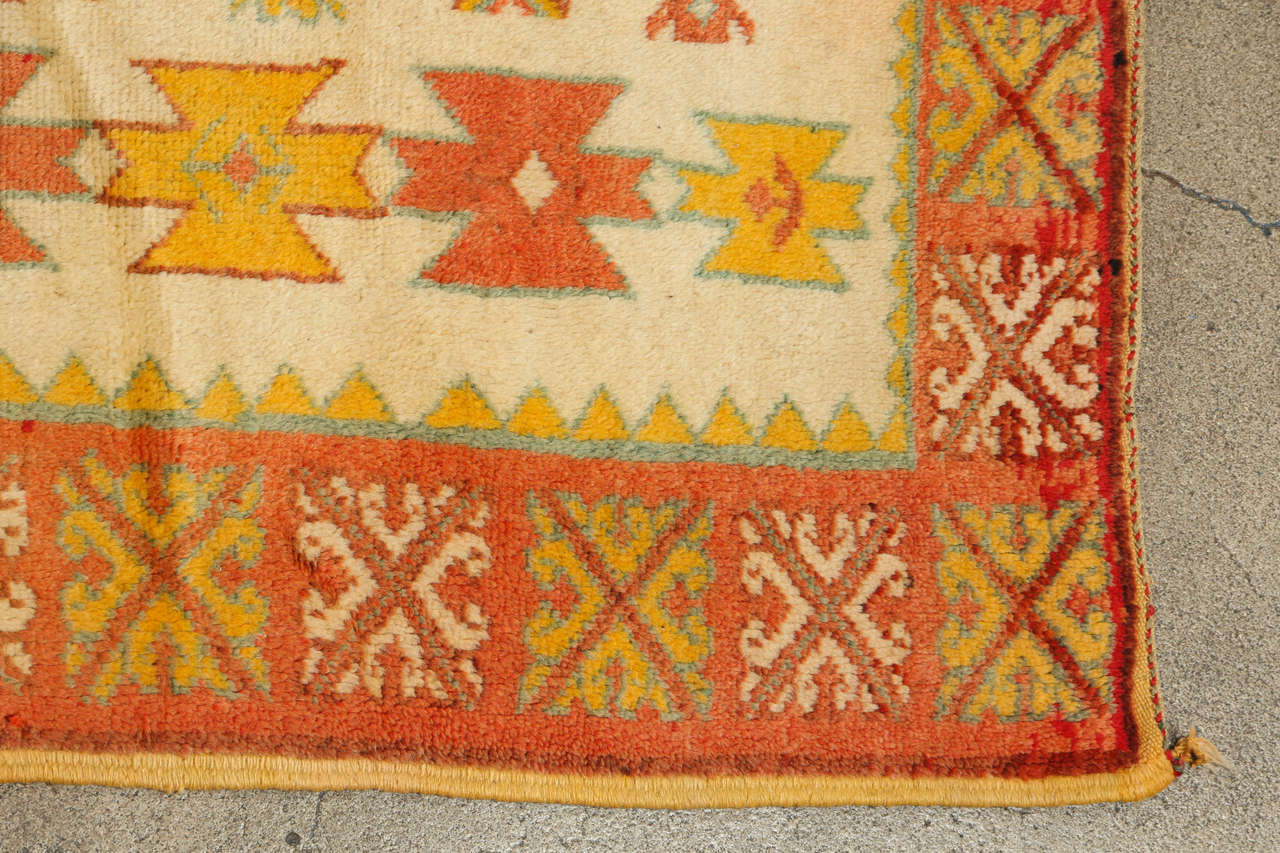 1960s Authentic Moroccan Vintage Tribal Rug For Sale 1