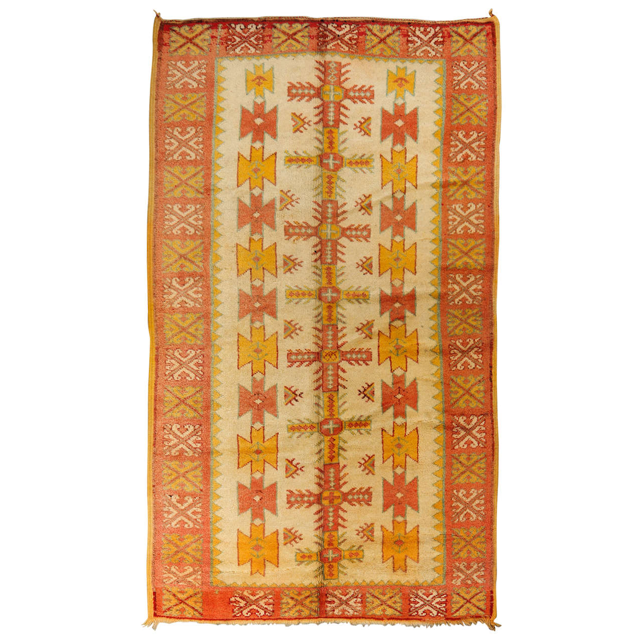 1960s Authentic Moroccan Vintage Tribal Rug