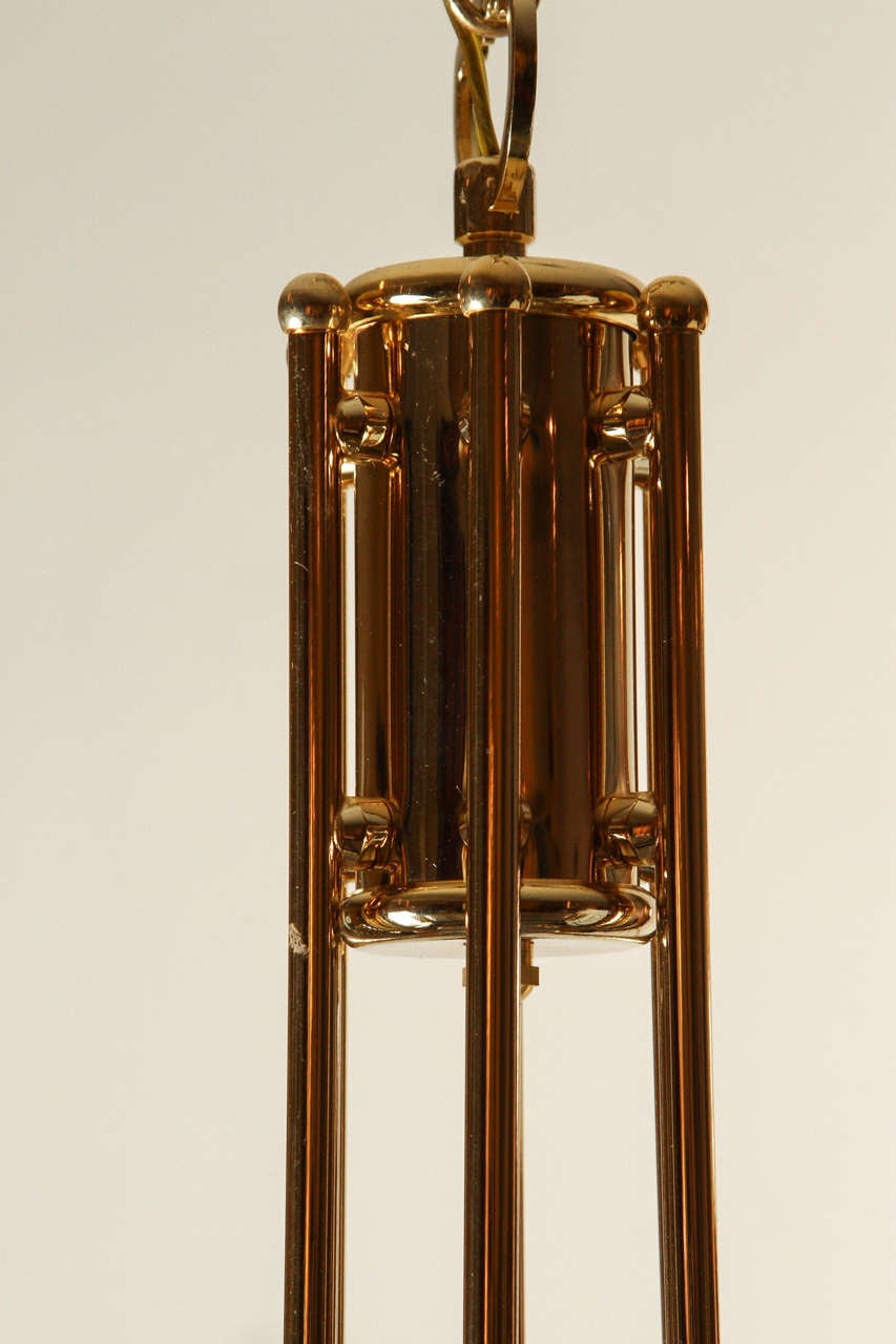 Fabulous Brass and Glass Geometric Chandelier 3