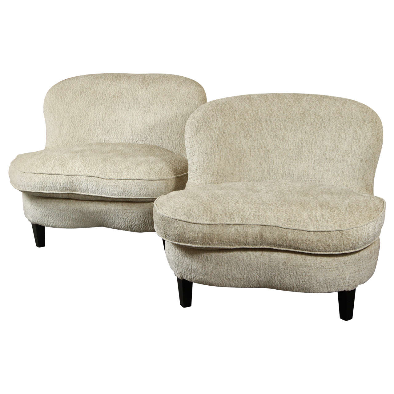 Glamorous Pair of Slipper Chairs
